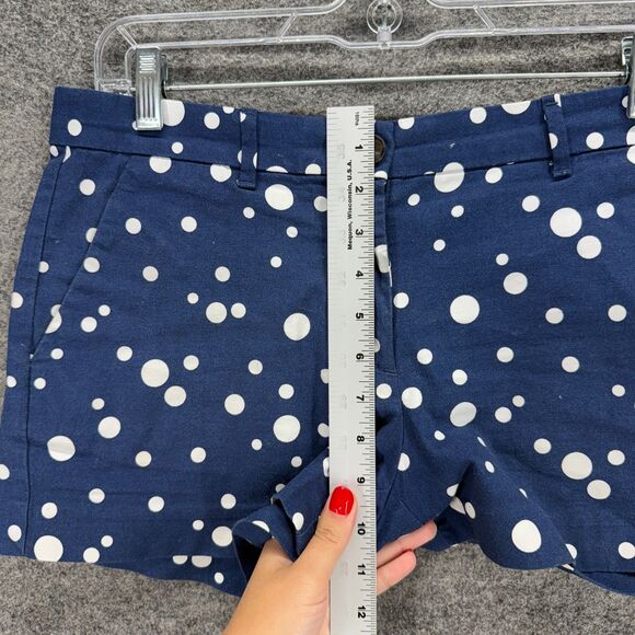 Gap Shorts Women 4 Blue Polka Dot Khakis Summer Shorts Mid Rise Cotton Pockets - Picture 4 of 8